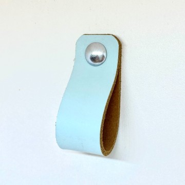 Leren handgreepje licht blauw 2