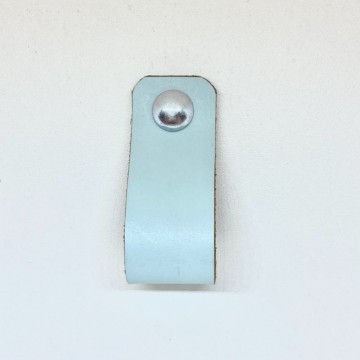 Leren handgreepje licht blauw