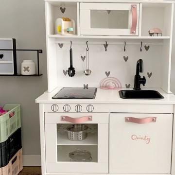 leren handgrepen Duktig keuken schelp roze