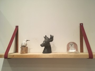 Leren plankdragers Robijn