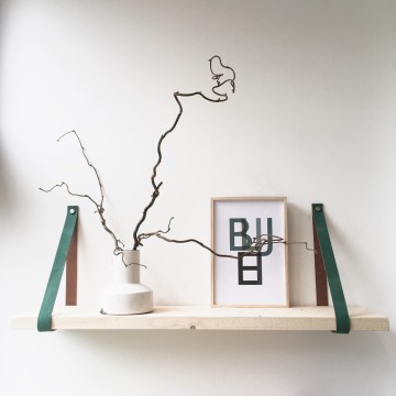 Leren plankdragers Groen