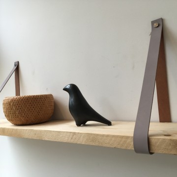 Leren plankdragers grijs