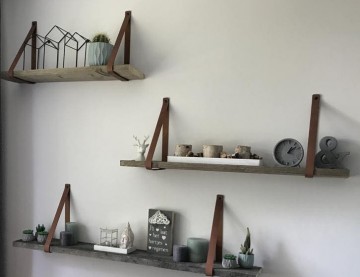 Leren plankdragers set 2