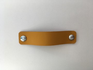 Leren handgreep Herfst geel 3x14 1