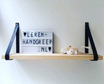 Leren plankdragers zwart