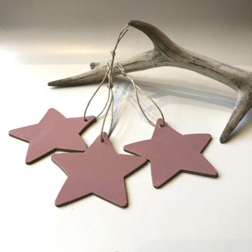 Leren kerst ster roze