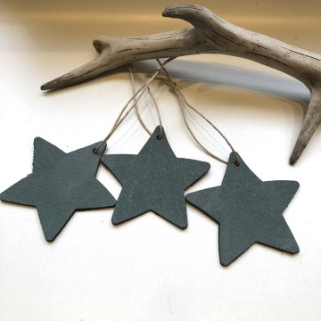 Leren kerst ster zwart