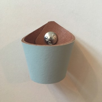 Leren knop Lucht Blauw