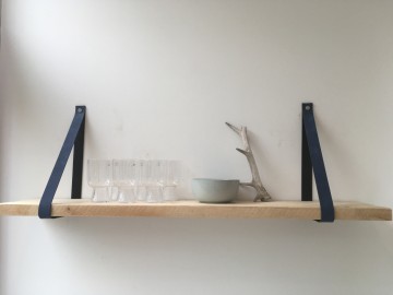 Leren plankdragers Blauw 1