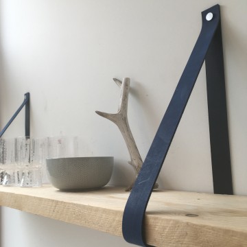 Leren plankdragers Blauw 2