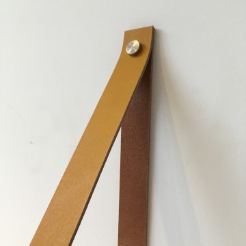 Leren plankdrager Herfst Geel