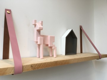 Leren plankdragers roze