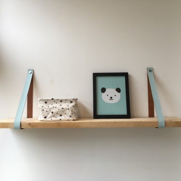 Leren plankdragers Lucht Blauw