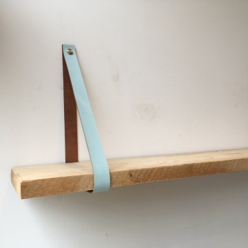 Leren plankdragers Lucht Blauw 2