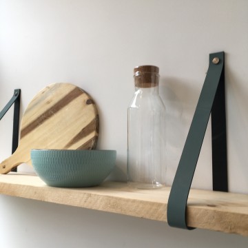 Leren plankdragers Zeegrijs groen 2