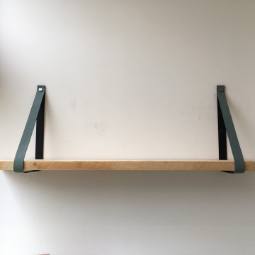 Leren plankdragers Zeegrijs groen 4