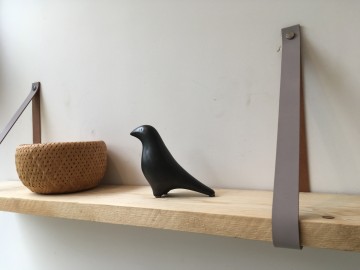 Leren plankdragers grijs