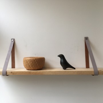 Leren plankdragers grijs