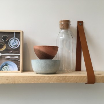 Leren plankdragers combi set Cognac 2