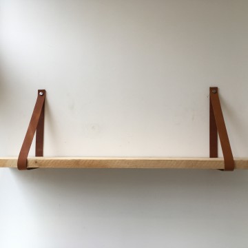 Leren plankdragers Cognac 1