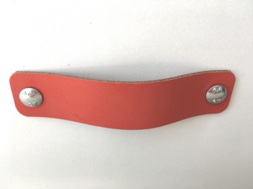 Leren handgreep Koraal rood 3x14 2