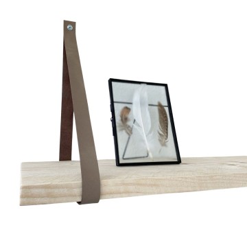 Leren plankdragers taupe 2