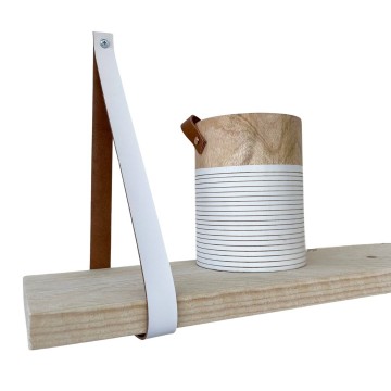 Leren plankdragers wit s 2