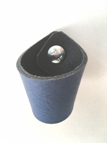 Leren knop Nacht blauw 3x14 5