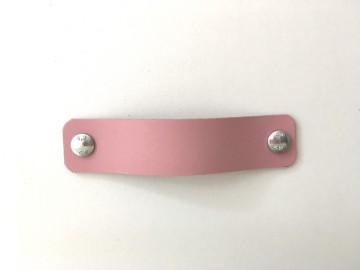 Leren handgreep Schelp oud roze 3x14 1