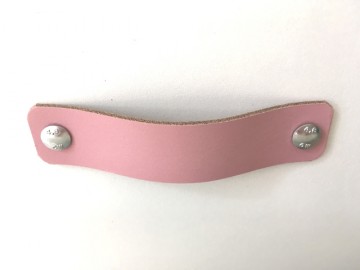Leren handgreep Schelp oud roze 3x14 2