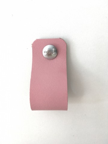 Leren lus Schelp oud roze 3x14 3