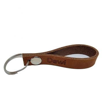 Sleutelhanger met text cognac