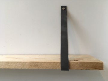 Leren plankdrager zwart