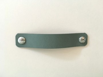 Leren handgreep Zee grijs groen 25x14 1