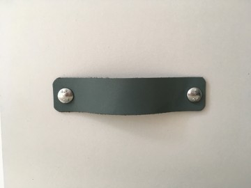 Leren handgreep Zee grijs groen 3x14 1